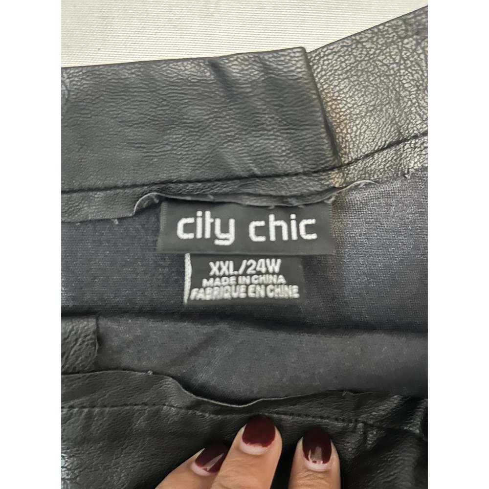 City Chic Plus Size, XXL/24W Faux Leather Skirt
